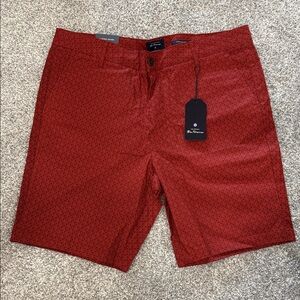 NWT Ben Sherman Geometric Red Shorts 36W